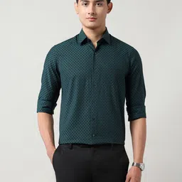 Arrow Men Slim Fit Geometric Printed Spread Collar Cotton Formal Shirt-picture-16