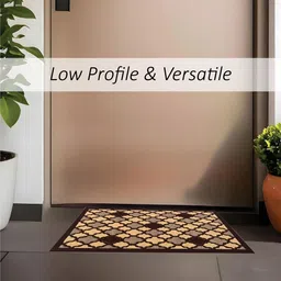 Aura 2-Pcs Brown & Maroon Hexagon-Printed Anti-Skid Doormat image 3