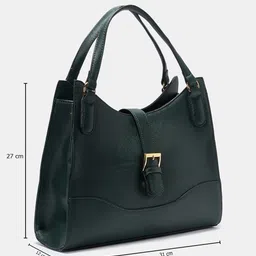 Forever Glam by Pantaloons Textured Buckle Detail Oversized Structured Shoulder Bag image 4