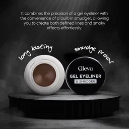 Gleva Gel Eyeliner & Smudger With 24 Hour Stay- 3g- Black image 5