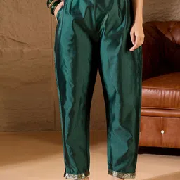 VredeVogel Women Ethnic Motifs Woven Design Kurta with Trousers & Dupatta image 3