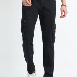 THE BEETEL HOUSE Men Relaxed Zipper Utility Cargos Trousers-picture-37