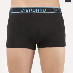 Sporto by Macho Pack Of 2 Super Combed Cotton Bio-Polish Mid-Rise Short Trunks-picture-13