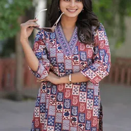 Moda Rapido Ethnic Motifs Multicolor Cotton Blend Top & Trouser image 4