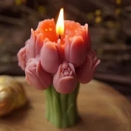 ncf 3 tulip candle + 2 free mini bubble Candle image 3