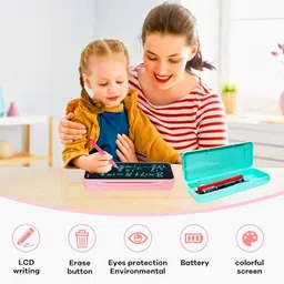 jaspero LCD WRITING TABLET WITH PENCIL BOX For School Kids & Students Geometry Box image 4