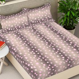 Myntra Elegant Homes Beige & White Printed 300 TC Double King Bedsheet Set 2.50 m x 2.25 m-picture-10