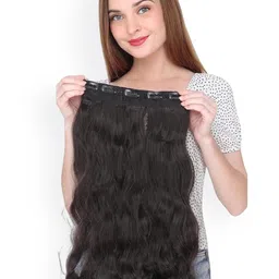 VIEWS Women Curly Clip-In Twists Hair Extension - Brown-image-3