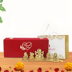 INTERNATIONAL GIFT Gold-Toned Musical Ganesh Religious Idol Showpiece-picture-22