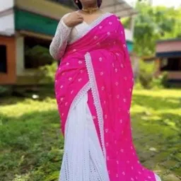 RIDDHIMAN FASHION Floral Printed Pure Cotton Paithani Saree image 4