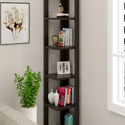 bluewud Brown 6 Shelves Wood Display Rack-image-41