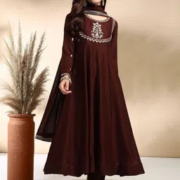 CaniBani Women Ethnic Motifs Embroidered Regular Thread Work Kurta with Trousers & With Dupatta-picture-10