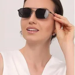 LEGEND EYEWEAR Unisex Black Lens & Black Square Sunglasses with image 2