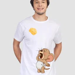 Greylongg Men Printed Raw Edge T-shirt-image-54