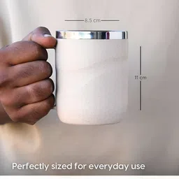 eha Beige 4 Pieces Textured Microwave Safe Mugs image 4