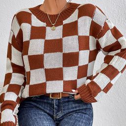 bebe Checked Self Design Pullover-picture-38