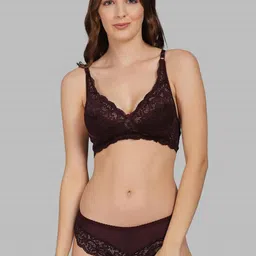 samvar Women Red,Blue,Maroon Net Bra Panty Set for Lingerie Set Undergarments Pack of 3 image 5