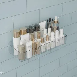 esspy Drill-Free Shower Caddy | Self-Adhesive Plastic Shelf | Bathroom Organizer Plastic Wall Shelf-picture-15