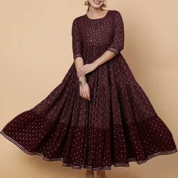 Fashion House Enterprises Ethnic Motifs Printed Maxi Dress-image-9