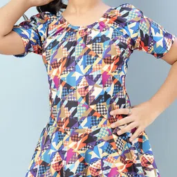 BAESD Girls Printed Swim Suit With Attached Tights image 5