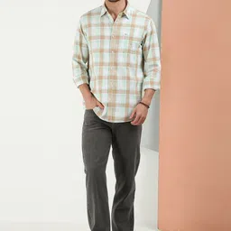 RIGS AND RAGS Classic Relaxed Fit Spread Collar Tartan Checks Checked Cotton Opaque Shirt image 2