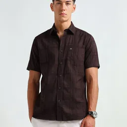Arrow Sport Men Checked Spread Collar Pure Cotton Casual Shirt-picture-29