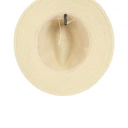 FabSeasons Unisex Beige Self Design Trilby Hat image 5