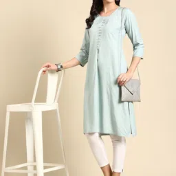 SHOWOFFFF Women Thread Work Kurta image 4