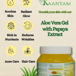 Kaantam Multipurpose Pure Aloe Vera Gel With Papaya Extract - 250 g image 4