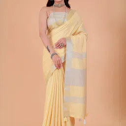 NEGRONI Women Woven Design Border Saree with Fancy Pallu & Blouse Piece image 3