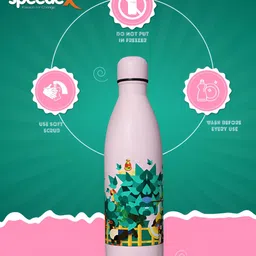 Speedex Multicoloured & Multicoloured Single Stainless Steel Printed Double Wall Vacuum Water Bottle image 3
