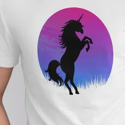 Seekbuylove Men Unicorn Printed Round Neck Bio Finish Cotton T-shirt image 4