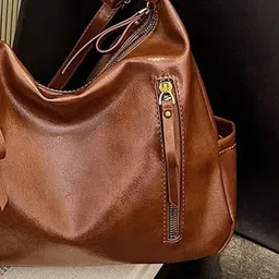 StyleCast Women Solid Structured Zip Detail Shoulder Bag image 5