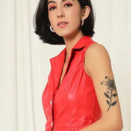 BAESD Lapel Collar Sleeveless Waistcoat image 4