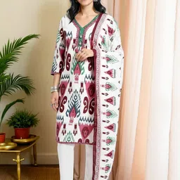 SZN Women Printed Straight Kurta Sets With Dupatta-image-26
