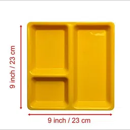 everbuy 3 in1 Extra Deep Compartment Divided Plate Set Kitchen & Dining Diwali Gifts Sectioned Plate image 4