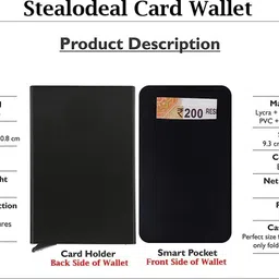 stealodeal Black Case With Elasticity Back Pocket ID Credit Cards Case 8 Card Holder image 5