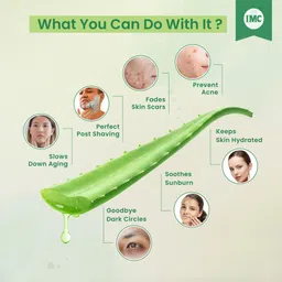 IMC Herbal Aloe Gel | Helps To Treat Acne & Dull Skin | For Face, Neck, Hands & Skin image 3