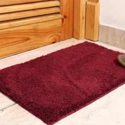 luxe home international Maroon Solid Polyester 5 x 3 Inches Anti Skid Door Mat-picture-36