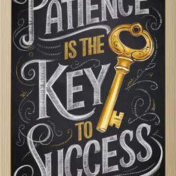 Patience is the Key to Success - Inspirational Quote Photo Frame Digital Reprint 12 inch x 9 inch Painting-image-30