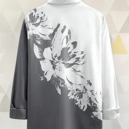 zonly Men Regular, Super Slim Fit Self Design Ribbed Collar Casual Shirt image 2