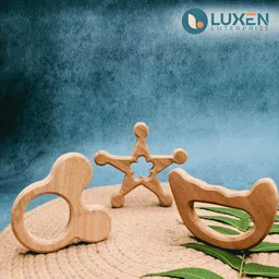 luxen Baby Toys for 6 Month - Set of 3 Wooden Toys for New Born Baby Rattle image 3
