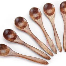 cartaden Small Wooden Spoons Set of 6 for Eating Coffee Tea Salt Sugar Spices Wooden Serving Spoon, Dessert Spoon, Table Spoon, Coffee Spoon, Tea Spoon Set-picture-13