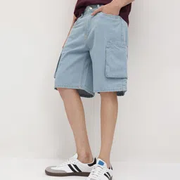 roadster Solid Men Blue Cargo Shorts-picture-11