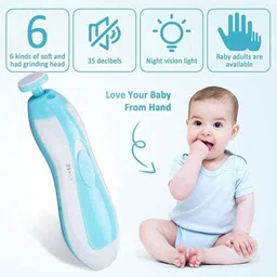 grella New Born Baby Protective Electric Nail Trimmer Clipper With Light Manicure set image 4