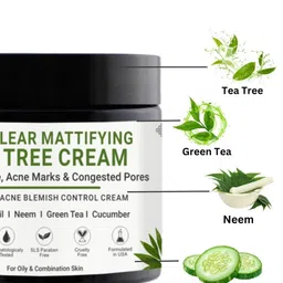 Volamena Pro Clear Green Tea & Tea Tree Face Cream For Acne & Acne Marks - 100 ml image 4