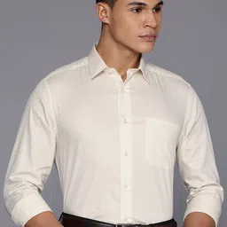 Louis Philippe Classic Fit Checked Pure Cotton Formal Shirt-image-99