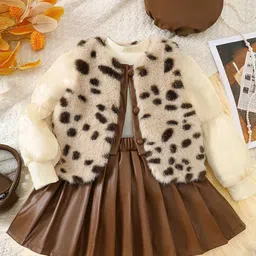 YK Girls Printed T-shirt with Skirt-image-33