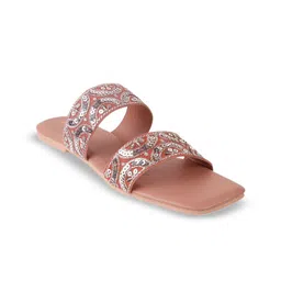 Mochi Women Printed Open Toe Flats image 2