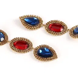 StyleCast Gold Plated Rhinestone Studded Teardrop Shaped Drop Earrings image 4